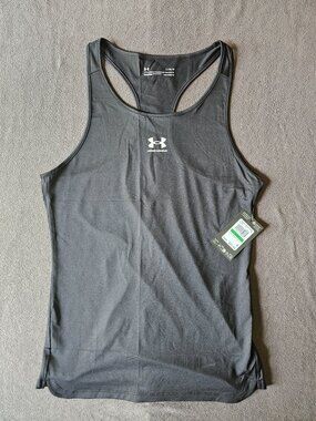 Under Armour HeatGear Compression Tank Womens Large Black Racerback NWT 1365458